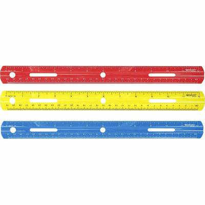 Acme United Westcott 12" Plastic Ruler, Assorted, ACM10526
