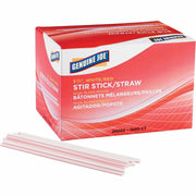 Genuine Joe 5-1/2" Plastic Stir Stick/Straws, 1 Box