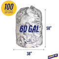 Genuine Joe Clear Trash Can Liners, 100 / Carton, GJO01014