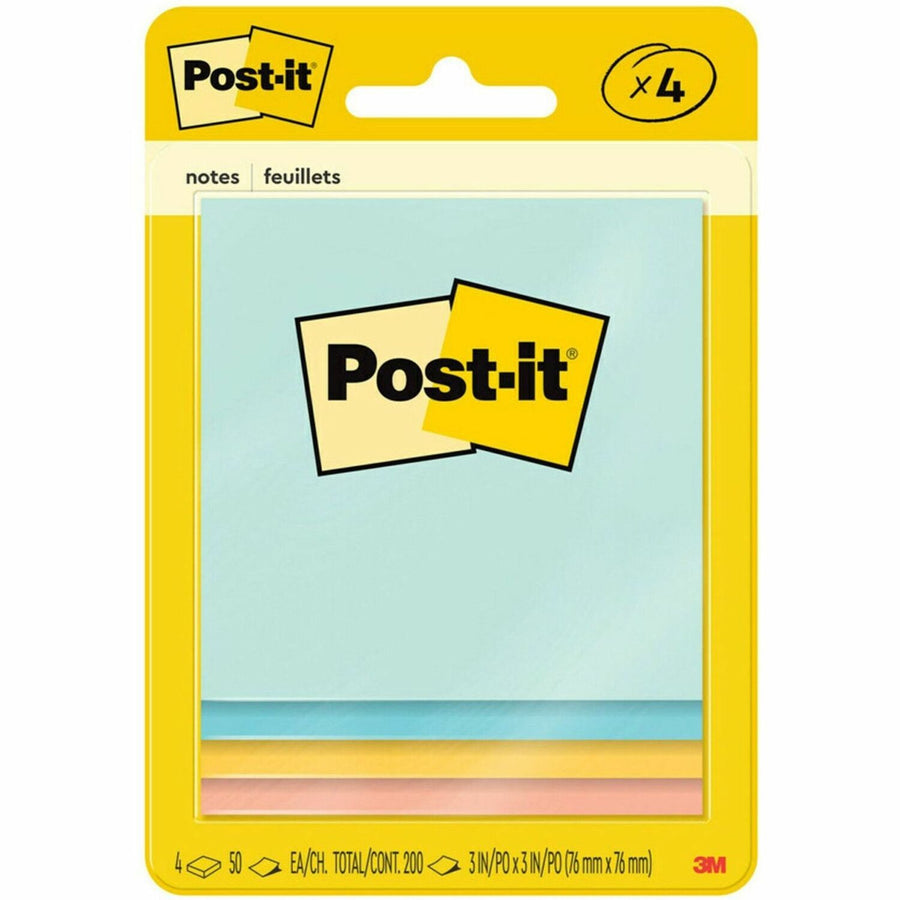 3M Post-it Notes Original Notepads -Beachside Caf&eacute; Color Collection, Papaya Fizz, 1 Pack — view 1