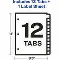 Avery Index Maker Index Divider, White, 12 / Set, AVE11428