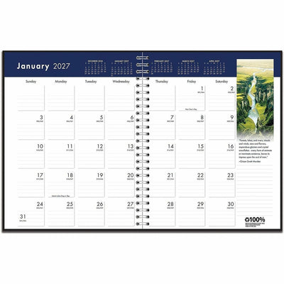 House of Doolittle Earthscapes Wirebound Monthly Planner, Black, 8 1/2", 10EA/CT — view 1