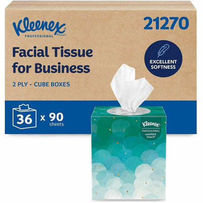Kimberly-Clark Kleenex Professional Facial Tissue Cube for Business, White, 36 / Carton, KCC21270CT