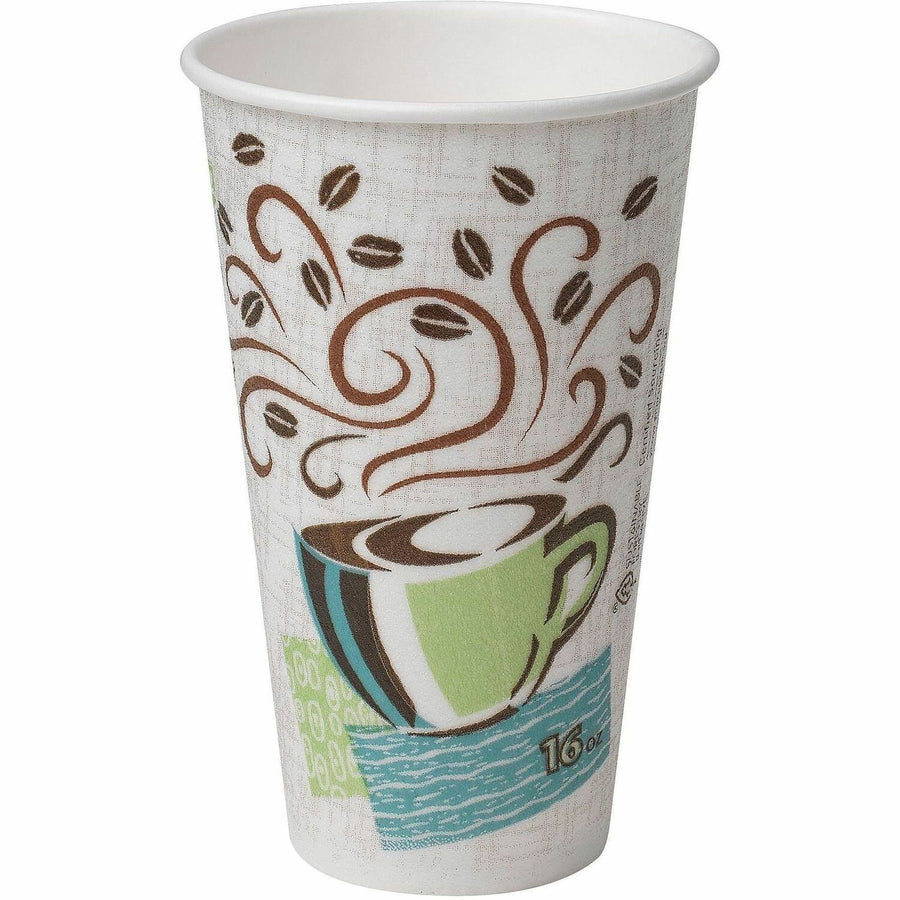 Dixie PerfecTouch 16 oz Insulated Paper Hot Coffee Cups by GP Pro, Coffee Haze, 16 fl oz, 20 / Carton, DXE5356DXCT