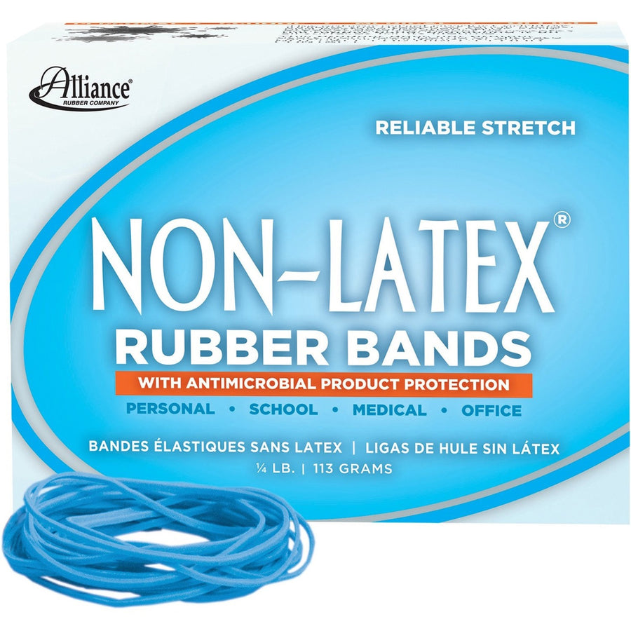 Alliance Rubber Rubber Bands with Antimicrobial Product Protection, Cyan Blue, 1 Box — view 1