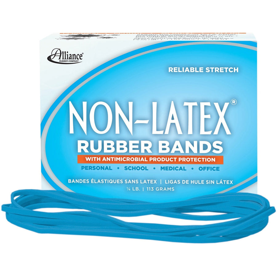 Alliance Rubber Rubber Bands with Antimicrobial Product Protection, Cyan Blue, 1 Box — view 1
