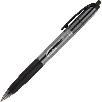 Integra Rubber Grip Retractable Pens, 1 Dozen, ITA36175