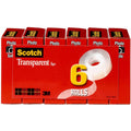 3M Scotch Transparent Tap - 3/4"W, Clear, 1 Pack, MMM6006PK