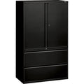 The HON Company HON 800 Series Wide Lateral File with Storage Cabinet - 2-Drawer, Black, HON895LSP