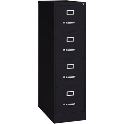 Lorell Fortress Series 26-1/2" Commercial-Grade Vertical File Cabinet, Black, LLR60191