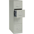 Lorell Fortress Series 26-1/2" Commercial-Grade Vertical File Cabinet, Light Gray, LLR60192