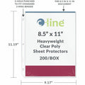 C-Line Poly Top-loading Sheet Protectors, Clear, 8 1/2" Width x 11" Length, 200 / Box, CLI62097