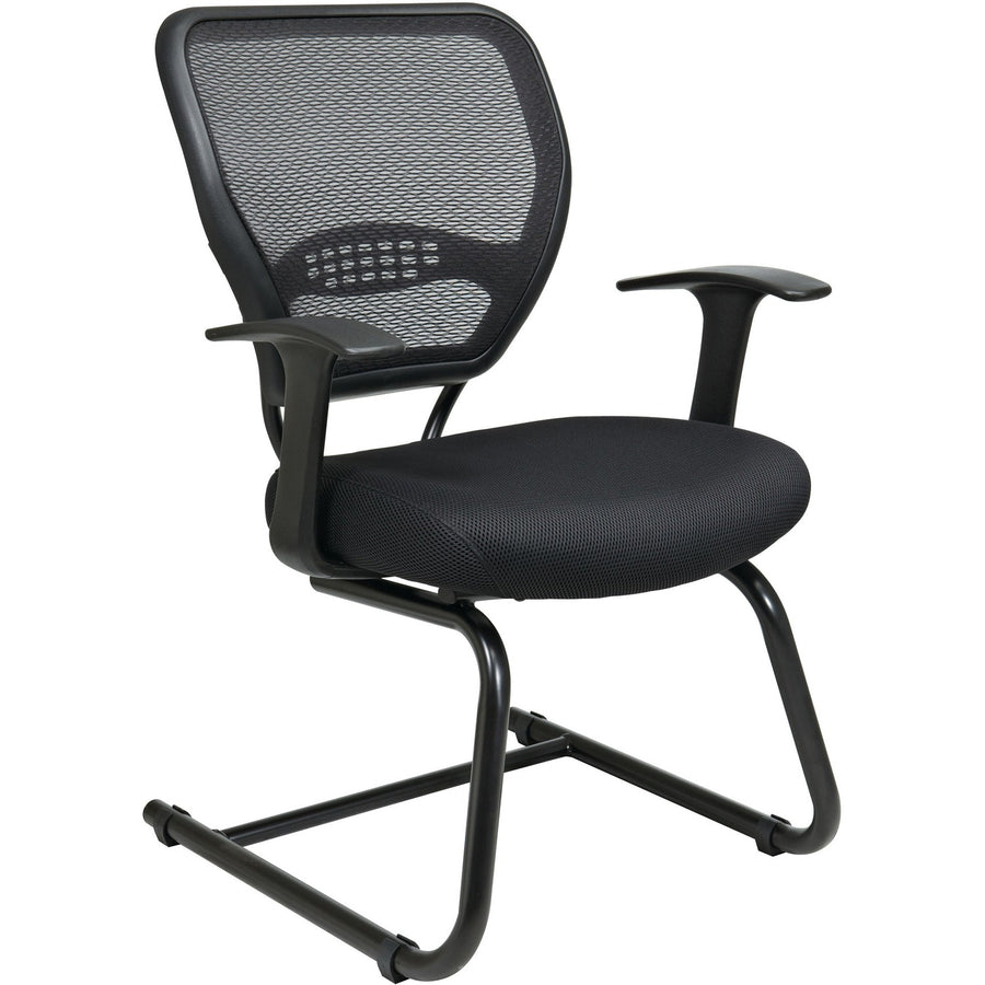 Office Star Professional Air Grid Back Visitors Chair, 26.5" x 37.3", Black, Padded, OSP5505