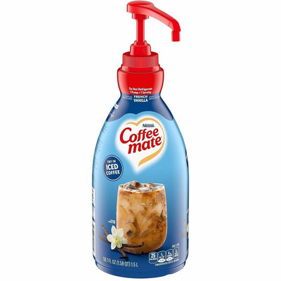 Nestle Professional Coffee mate French Vanilla Liquid Concentrate Coffee Creamer - Pump Bottle, Blue, 2EA/CT — view 1