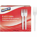 Genuine Joe Heavyweight White Plastic Forks, 1 Box, GJO0010430
