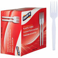 Genuine Joe Heavyweight White Plastic Forks, 1 Box, GJO0010430