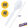 Genuine Joe Heavyweight Disposable Spoons, White, 100 / Box, GJO10432