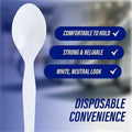 Genuine Joe Heavyweight Disposable Spoons, White, 100 / Box, GJO10432
