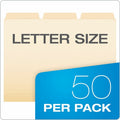 TOPS Pendaflex Ready-Tab 1/3 Tab Cut Letter Recycled Top Tab File Folder, Manila, 8 1/2" Width x 11" Length, 50 / Pack, PFX42336