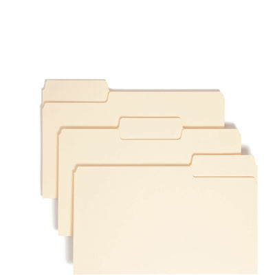 Smead SuperTab 1/3 Tab Cut Legal Recycled Top Tab File Folder, Manila, 8 1/2" Width x 14" Length, 100 / Box, SMD15301