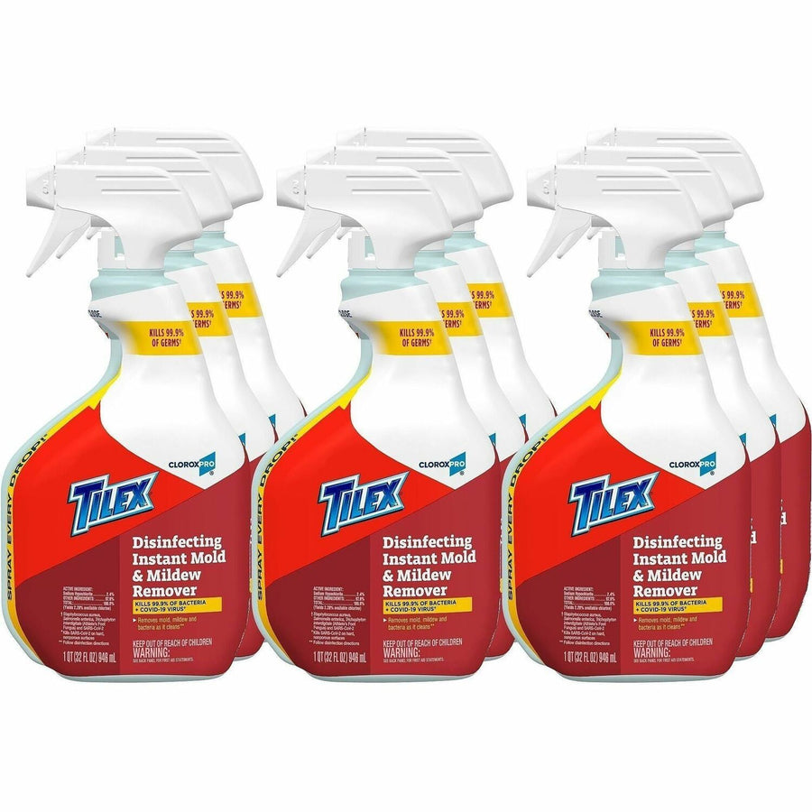 CloroxPro™ Tilex Disinfecting Instant Mold and Mildew Remover Spray, White, Phosphate-free, 9 / Carton, CLO35600CT