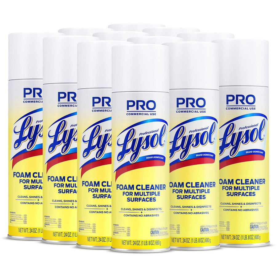 Professional Lysol Disinfectant Foam Cleaner, CFC-free, 12 / Carton, RAC02775CT
