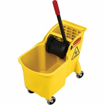 Rubbermaid Commercial 31 Quart Mop Bucket Combination, Yellow, RCP738000YL