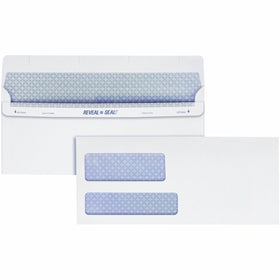 Quality Park No. 9 Double Window Envelopes with Tamper-Evident Seal, White, 500 / Box, QUA67529
