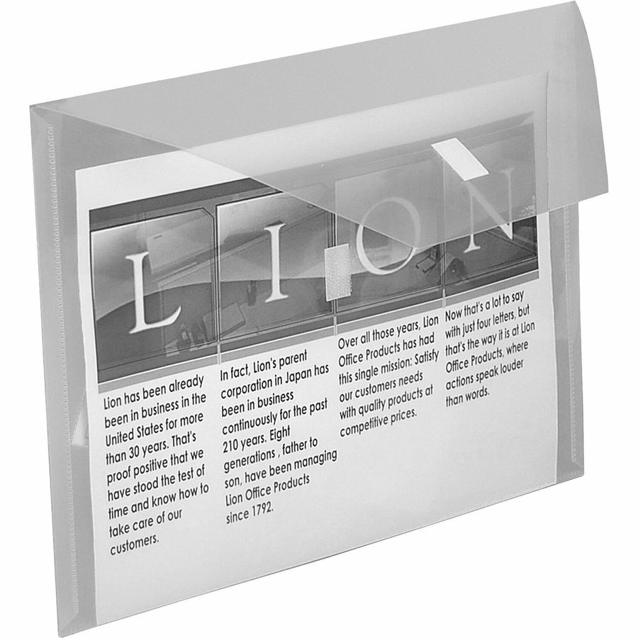 Lion Weatherproof Poly Envelopes, 12.5" x 9.75", Clear, Heavy Duty, LIO22070-CR