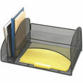 Safco Onyx 2 Upright/2 Tray Mesh Desk Organizer, Black, SAF3264BL