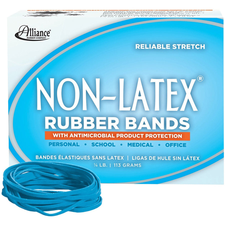 Alliance Rubber Rubber Bands with Antimicrobial Product Protection, Cyan Blue, 1 Box — view 1