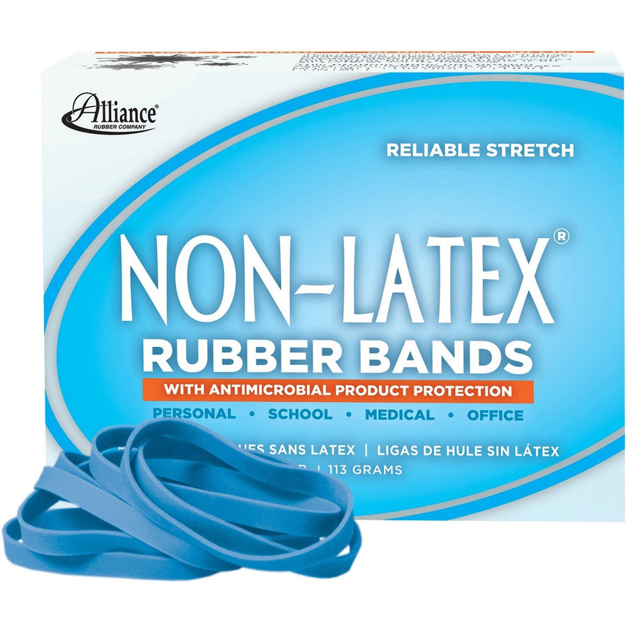 Alliance Rubber Rubber Bands with Antimicrobial Product Protection, Cyan Blue, 1 Box — view 1