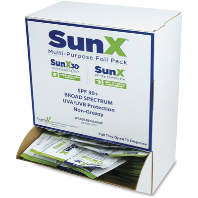 Coretex SunX SPF30 Sunscreen Towelettes with Dispenser, SUXCTSS010661