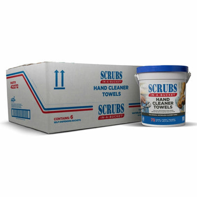 ITW Pro SCRUBS In-A-Bucket Hand Cleaner Towels, Blue, 6 / Carton, ITW42272CT