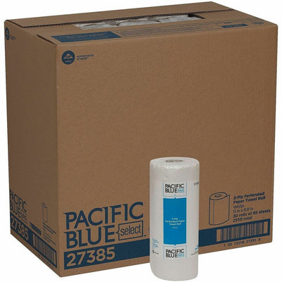 Georgia Pacific . Pacific Blue Select Perforated Paper Towel Roll, White, 30 / Carton, GPC27385CT