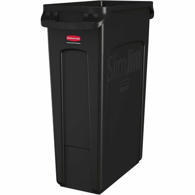 Rubbermaid Commercial Slim Jim 23-Gallon Vented Waste Container, Black, RCP354060BK