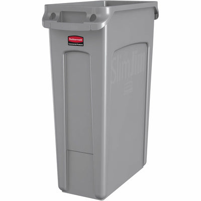 Rubbermaid Commercial Slim Jim 23-Gallon Vented Waste Container, Gray, RCP354060GY