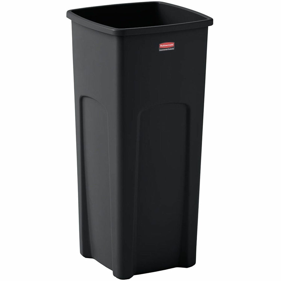 Rubbermaid Commercial Untouchable Square Container, 16.5" x 32.9", Black, Plastic, 23 gal, Crack Resistant, RCP356988BK