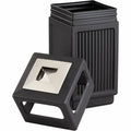 Safco Recessed Panels Waste Receptacle, Black, 15 gal, SAF9474BL