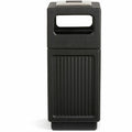 Safco Recessed Panels Waste Receptacle, Black, 15 gal, SAF9474BL