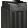 Safco Recessed Panels Waste Receptacle, Black, 15 gal, SAF9474BL