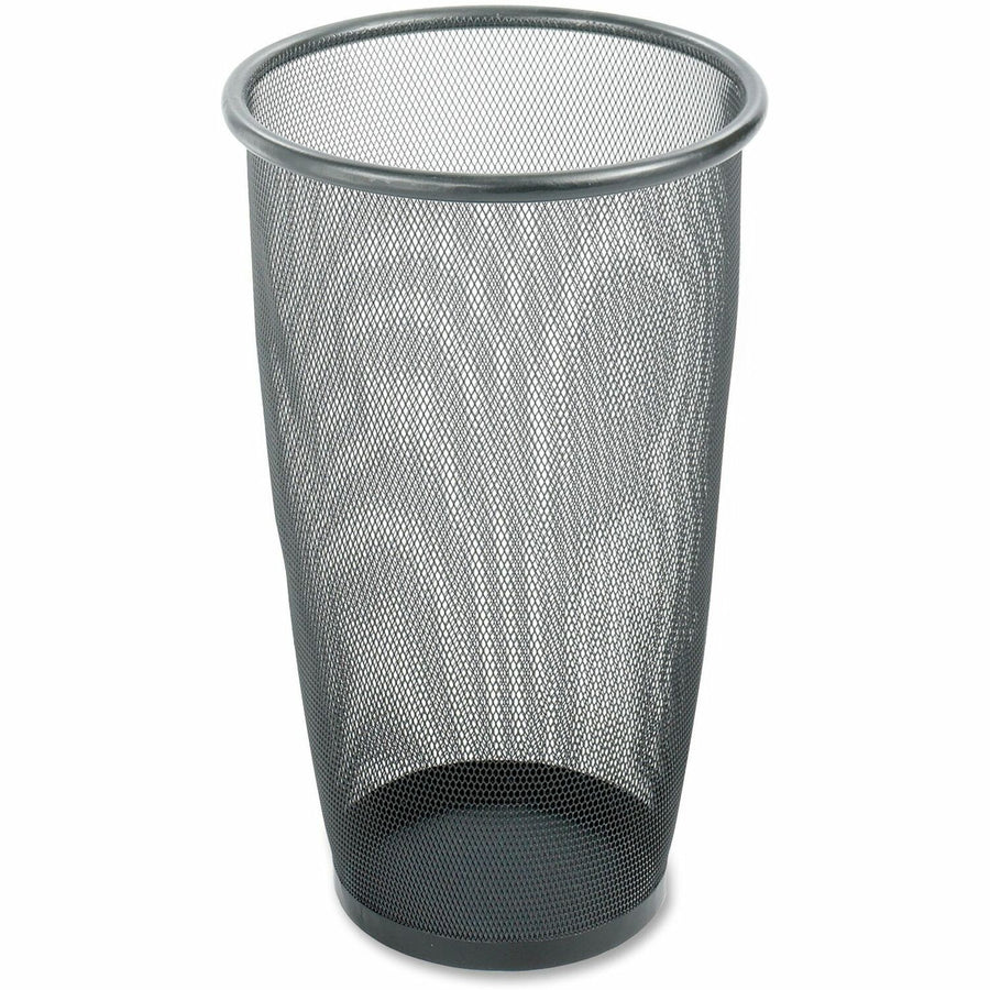 Safco Round Mesh Wastebaskets, Black, Steel, 9 gal, SAF9718BL