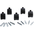 Master Caster Deluxe Duet Hooded Carpet Casters, Matte Black, 5 / Set, MAS23622