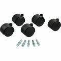 Master Caster Deluxe Duet Hooded Carpet Casters, Matte Black, 5 / Set, MAS23622