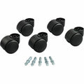 Master Caster Deluxe Futura Hooded Carpet Casters, Matte Black, 5 / Set, MAS23618