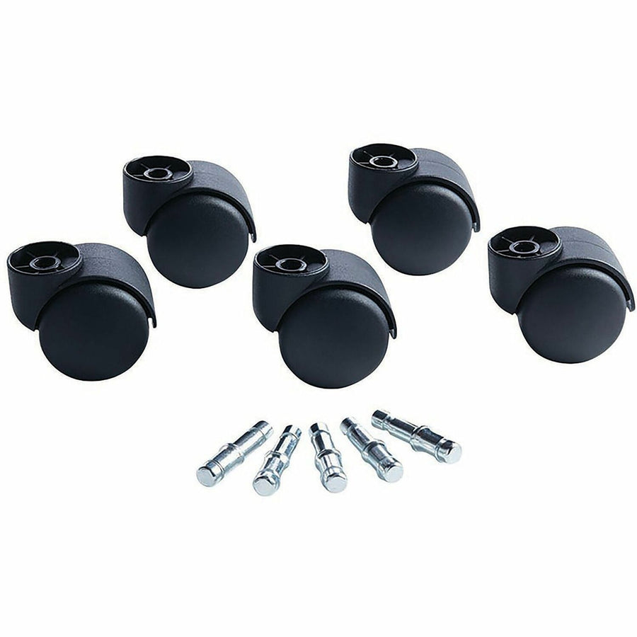 Master Caster Deluxe Futura Hooded Chair Mat Casters, Matte Black, Polyurethane, 5 / Set, MAS23620