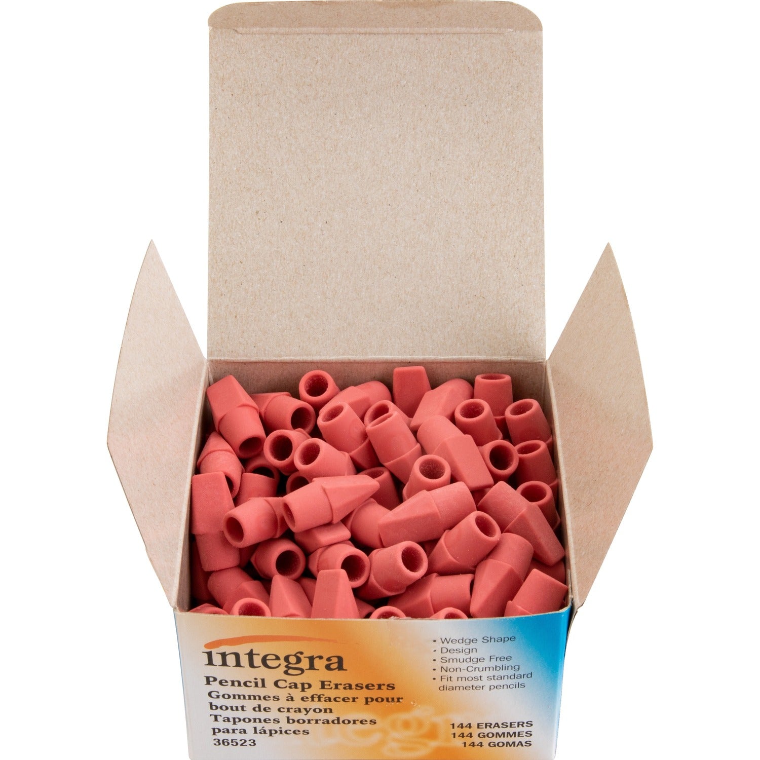 Integra Pink Pencil Cap Eraser, 1 Box