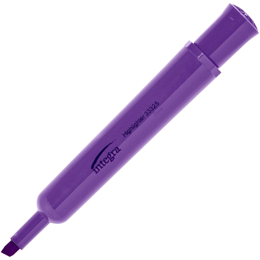 Integra Chisel Desk Liquid Highlighters, Purple, Fade Resistant, 1 Dozen, ITA33325