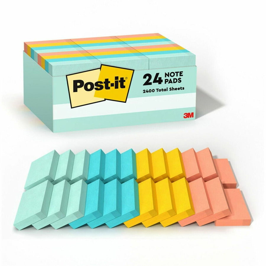 Post-it® Notes Value Pack - Beachside Café Color Collection, Papaya Fizz, Paper, Repositionable, 1 / Pack, MMM653-24APVAD