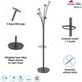 Alba Festival Coat Stand, Black, ABAPMFESTN